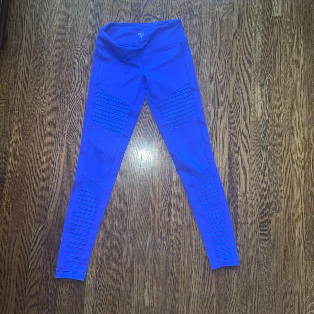 Alo yoga mid rise Moto leggings blue
